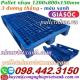 Pallet nhựa 1200x800x150mm màu xanh 3 đường thẳng