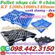 Pallet nhựa cốc 9 chân mặt lưới 1200x1000x140mm