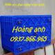 Rổ nhựa chữ nhật chở hàng ship, sọt kéo hàng trong nhà xưởng, sọt nhựa 5 bánh xe