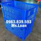 Sóng nhựa 5 bánh xe đựng hàng ngành may, sóng nhựa hs0199, rổ nhựa rẻ / 0963.839.593 Ms.Loan