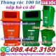 Thùng rác 100L nắp hở có đế nhựa HDPE
