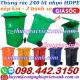 Thùng rác 240 lít nắp kín nhựa HDPE 2 bánh xe - nhiều màu sắc phân loại rác