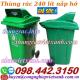 Thùng rác nắp hở 240 lít nhựa HDPE 2 bánh xe