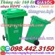Thùng rác nhựa 160 lít - nắp kín - 2 bánh xe